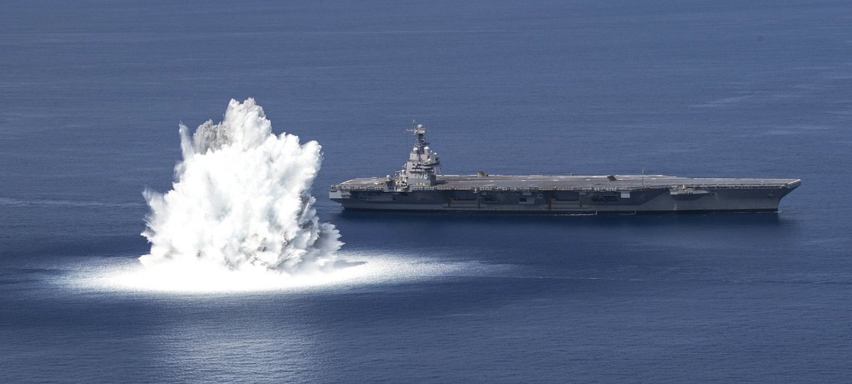 #Bang Explosive shock trials of carrier USS GERALD R FORD CVN78