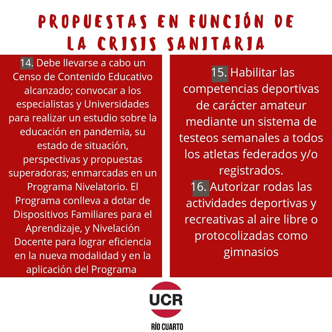 BATERÍA DE PROPUESTAS EN FUNCIÓN DE LA CRISIS SANITARIA‼️