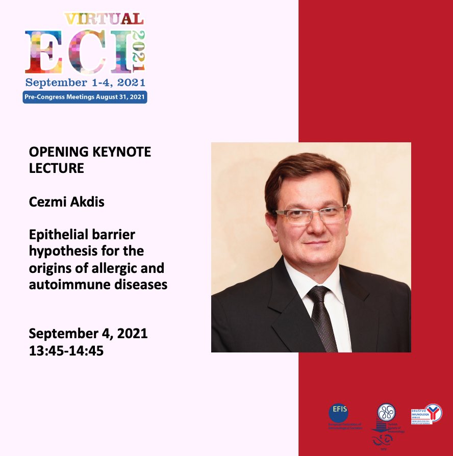 ECI2021 (@2021eci) on Twitter photo We are extremely honored to welcome Professor Cezmi Akdis from Swiss Institute of Allergy and Asthma Research at ECI 2021! <a href="/AkdisCezmi/">Cezmi Akdis</a> <a href="/EFIS_Immunology/">EFIS</a> <a href="/TurkImmunoloji/">Türk İmmünoloji Derneği</a> #eci2021 #europeancongressofimmunology #immunology We are extremely honored to welcome Professor Cezmi Akdis from Swiss Institute of Allergy and Asthma Research at ECI 2021! <a href="/AkdisCezmi/">Cezmi Akdis</a> <a href="/EFIS_Immunology/">EFIS</a> <a href="/TurkImmunoloji/">Türk İmmünoloji Derneği</a> #eci2021 #europeancongressofimmunology #immunology