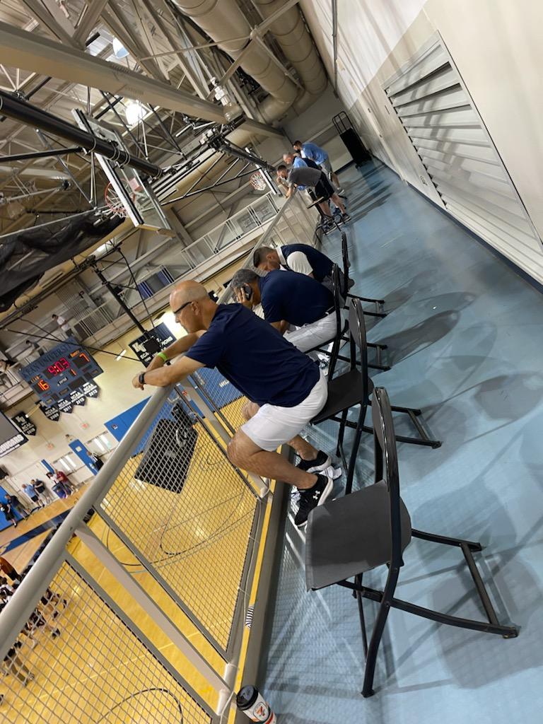 Among the many coaches at NJ Live - FDU's Greg Herenda and Jay Wright (working phone).