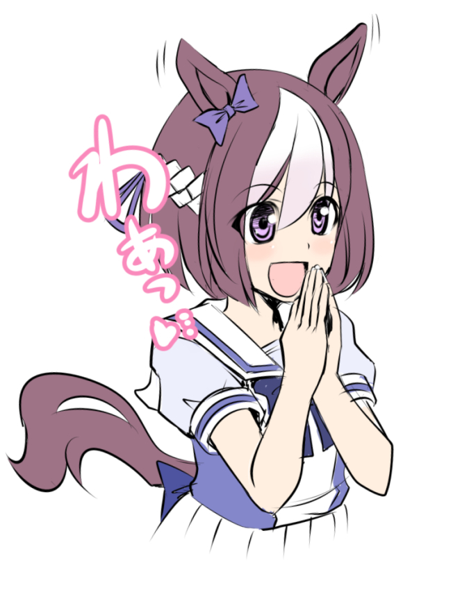 special week (umamusume) 1girl horse ears solo animal ears tail horse tail school uniform  illustration images