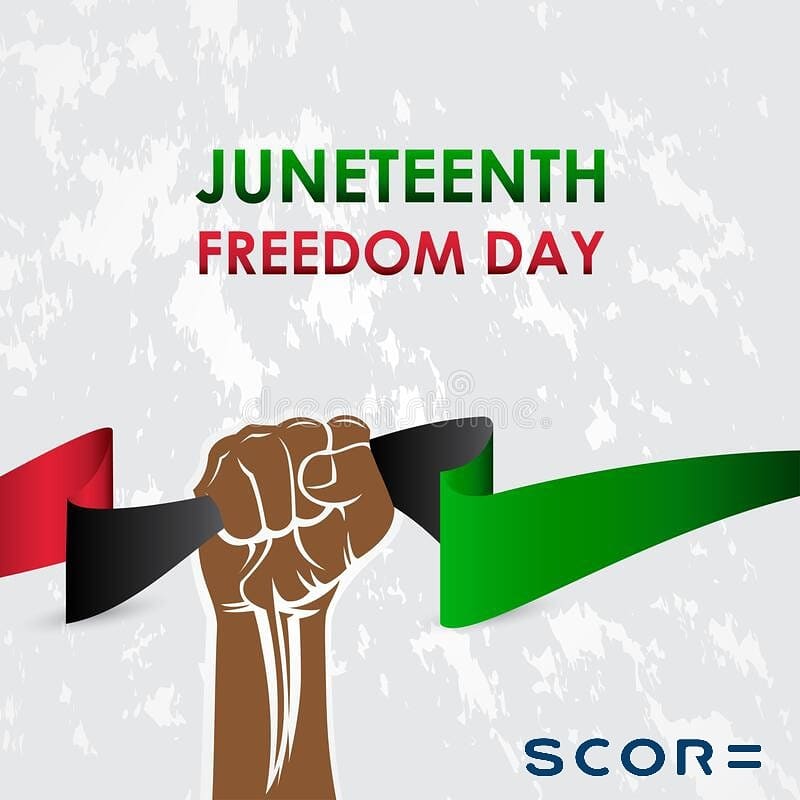 SCORE_NA_'s tweet photo. In honor of the men and women who fought for our freedom from slavery, we at SCORE would like to wish everyone a Happy Juneteenth as we commemorate the emancipation of enslaved African Americans in 1865.
.
#SCORE #DIVERSITY #EQUITY #INCLUSION #EQUALITY #History #JUNETEENTH https://t.co/Ishqkk4yOj