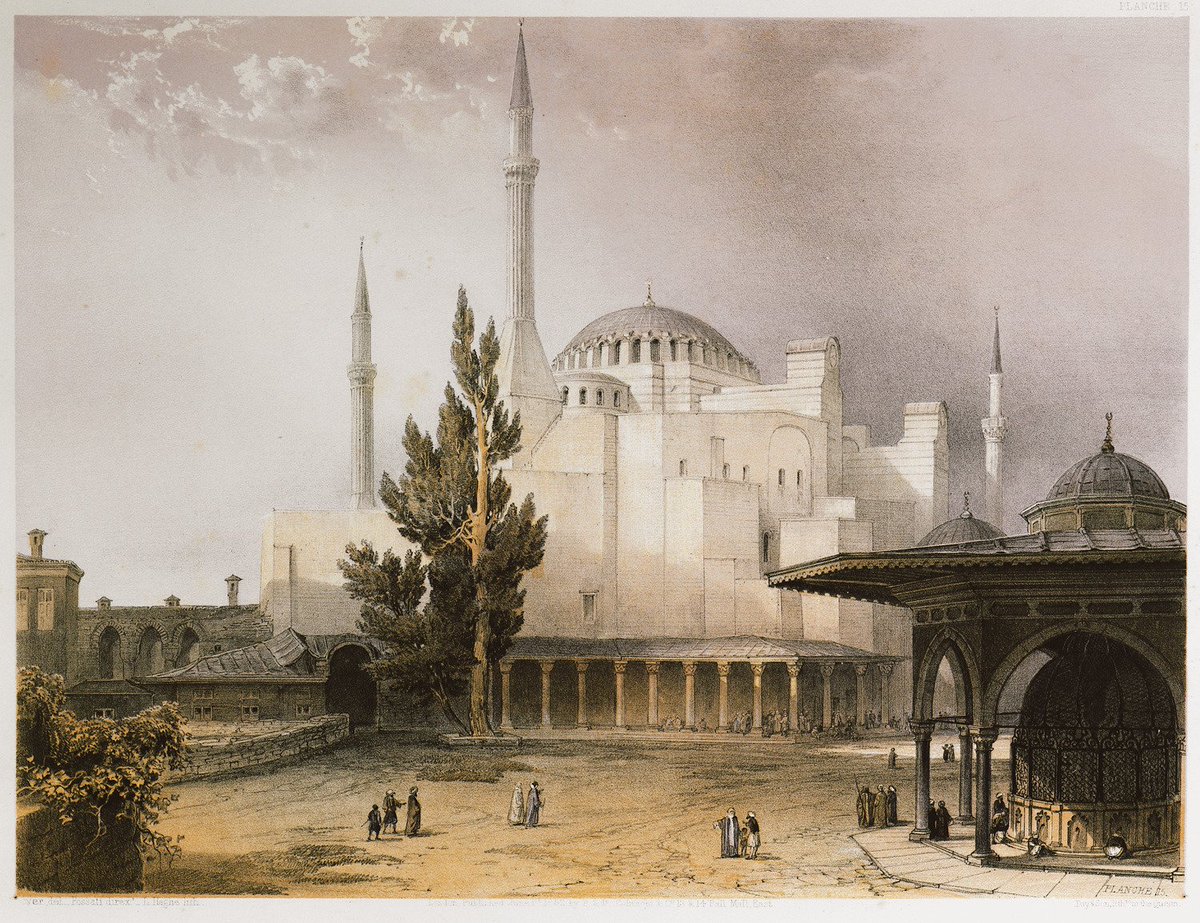 ByzantineLegacy's tweet photo. View of Hagia Sophia by Gaspard Fossati (1852) https://t.co/dzdTWHmyL1
