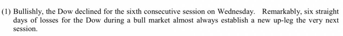 Norseman1's tweet photo. Historically 6 straight $DJI sessions w/loss within a Bull Market (A-D Lines confirmed) mark lows. This sentiment is spread all over #fintwit this weekend. ✅
#ALMOSTALWAYS from the master. https://t.co/btMVZtozji