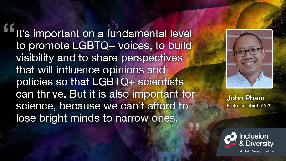 CellPressNews's tweet photo. Editor-in-chief of @cellcellpress John Pham gives his take on the importance of promoting LGBTQ+ voices in STEM #CellPressPride https://t.co/oS7KjDVOQ6