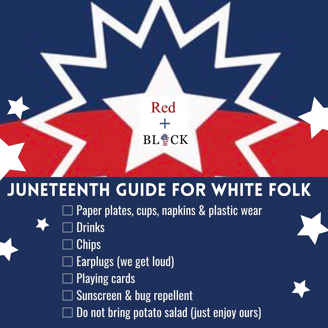 Let's get some rules down for #Juneteenth If you have mad cooking skills, you already will have a reputation & we'll be asking you to bring something. Only @lennymcallister likes raisins. @RealKiraDavis @jeffontheright @drchrismetzler 
#Juneteenth #JubileeDay #EmancipationDay