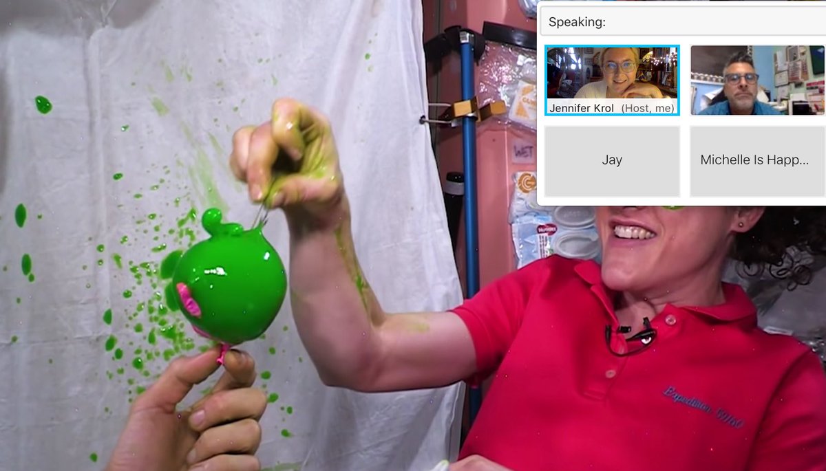 Virtual 5th grade learners at <a href="/MineolaMS/">Mineola Middle School</a> loved their field trip to space last week with <a href="/Nickelodeon/">Nickelodeon</a> ! 🪐✨ We learned how slime (a non newtonian fluid) behaves both on Earth and in a microgravity environment #VirtualSTEM