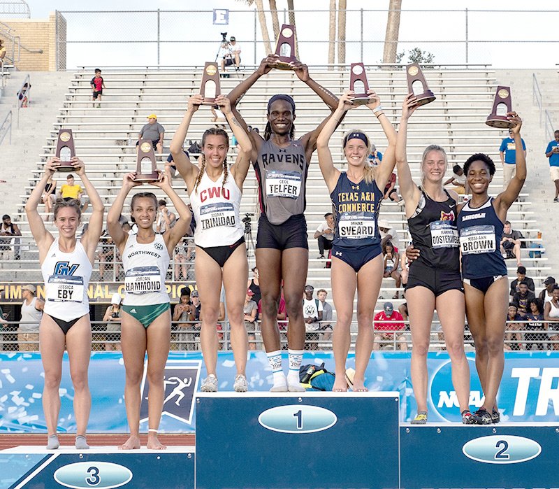 DJcalligraphy's tweet photo. 2016: Craig Telfer is ranked 200th 
2017: Craig Telfer is ranked 390th 
2018: Craig Telfer transitions to female' 
2019: CeCe Telfer is National Champion

But biological men have no unfair advantage in women's sports, right? https://t.co/b4J4npbRbA