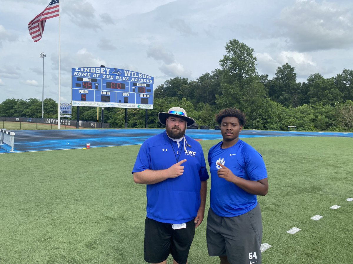 JahkaF's tweet photo. Had an amazing time at Lindsey Wilson’s Camp today‼️
@LWC_Football @CoachDamLWC 
@CoachKleckler @LWCCoachO 
@jerrycampbell33 @CoachGregCotten https://t.co/9R06fVvwtb