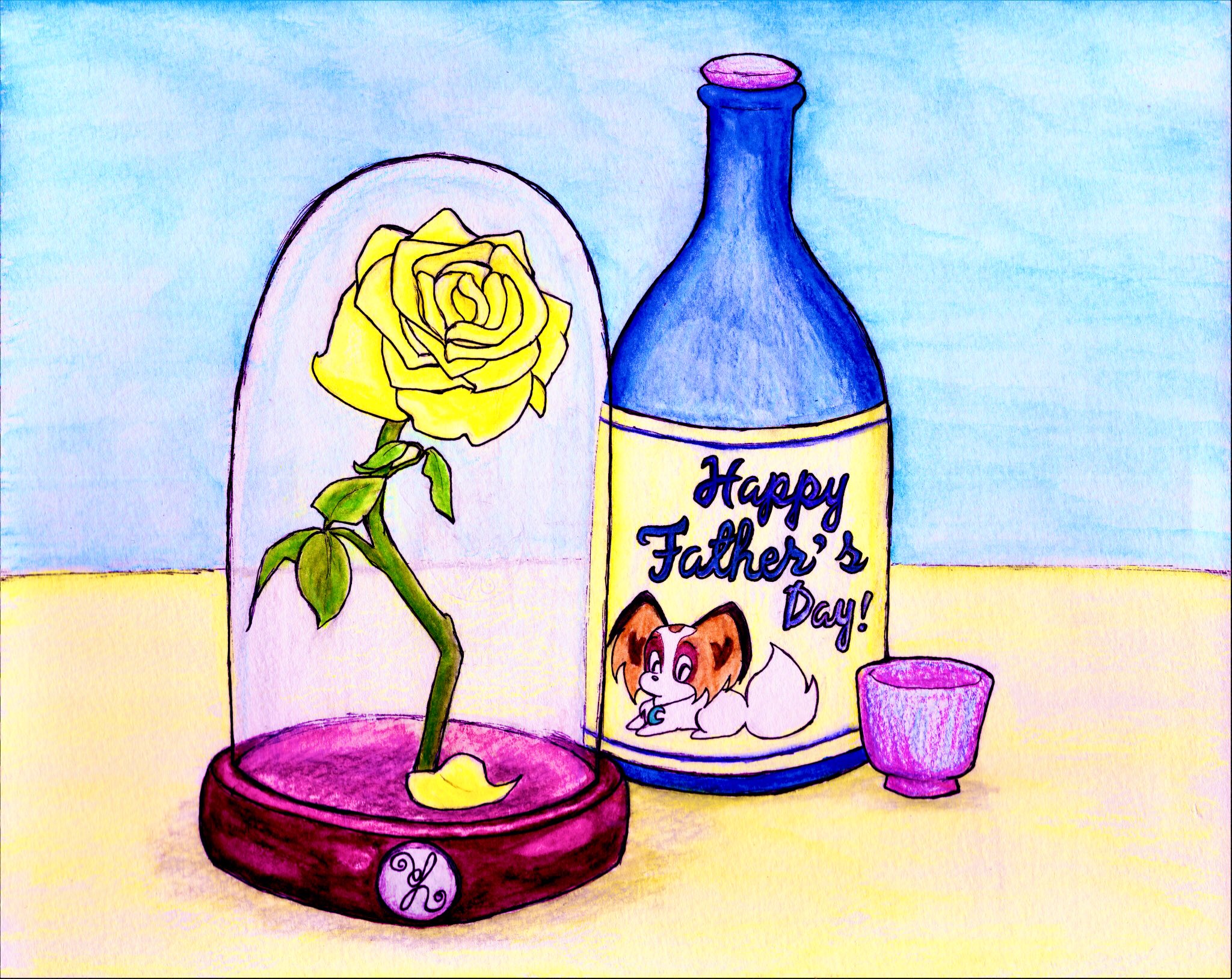 Yukam 55 ゆうかむ th June 21 Happy Father S Day 父上 いつもありがとうございます 美女と野獣 の 魔法のバラ 風にしてみました Happyfathersday21 Fathersday 父の日 Illustration イラスト Drawing 感謝 お父さん