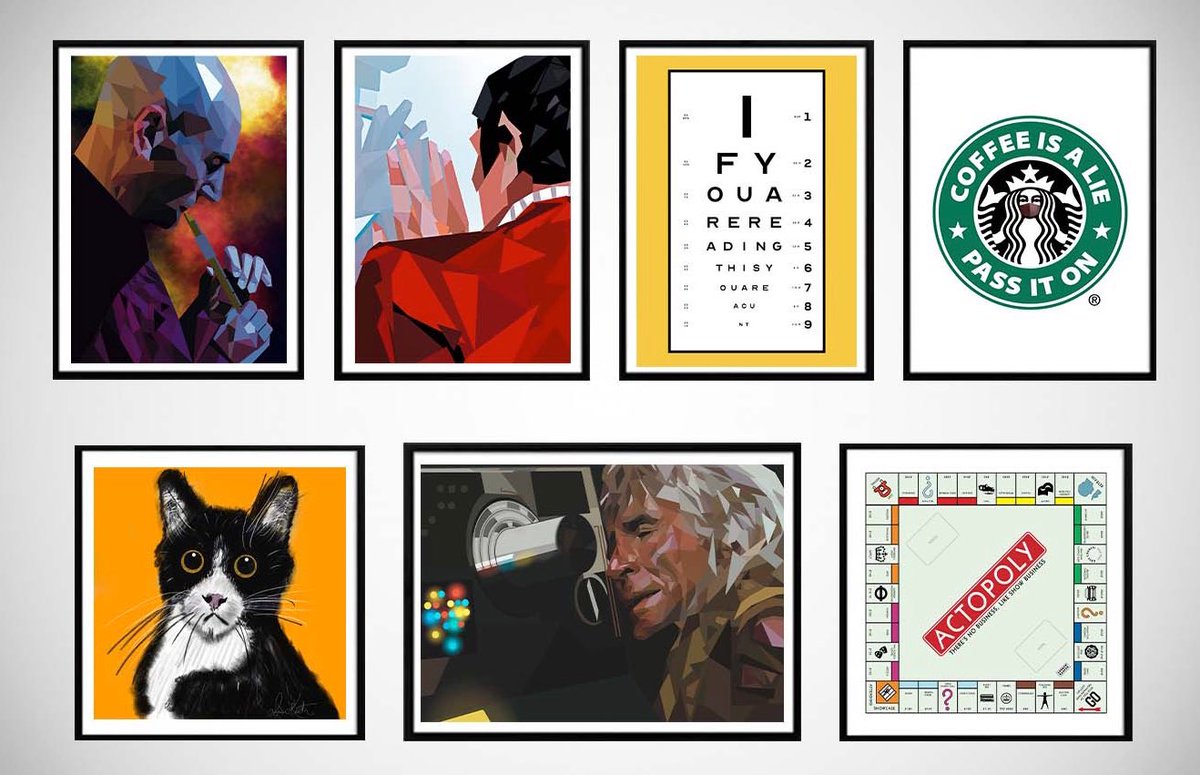 Some of my artworks available to buy as signed prints at andrewkeates.co.uk/shop. Great gifts for sci-fi fans, theatrical folk and those who appreciate naughty humour. 

#supportsmallbusiness