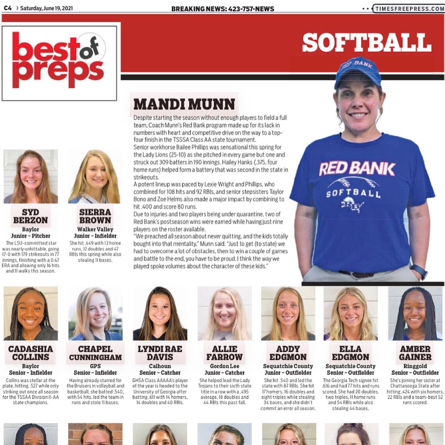 Walker Valley Softball 21 Best Of Preps Congratulations 21ssbrown For Earning 21 Chattanooga Times Free Press Best Of Preps We Are So Proud Of You Team Feistyfillyfamily T Co Ar3swejyuw