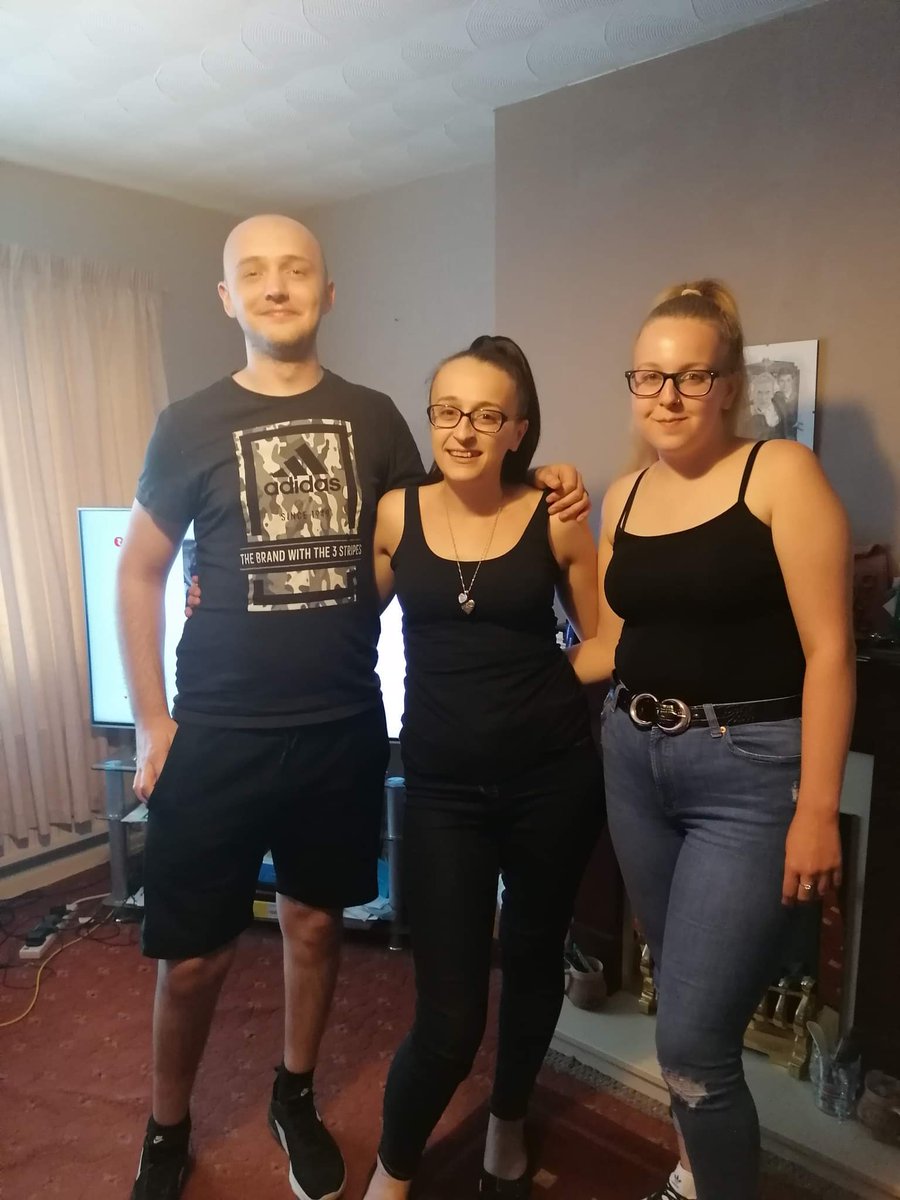 My older daughter sam with her boyfriend and my younger daughters very proud of them.