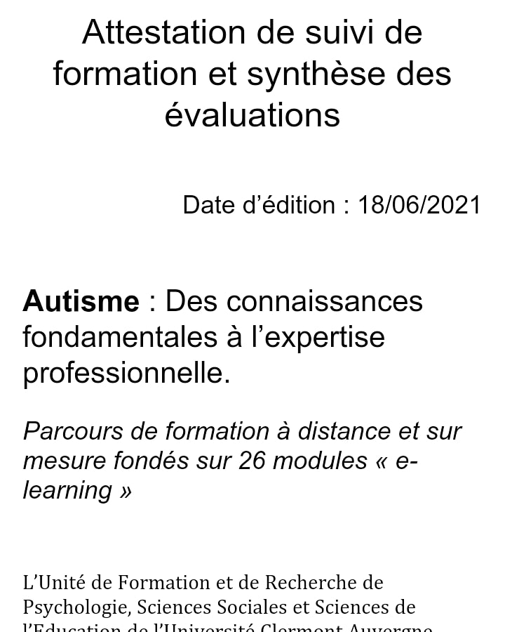 SiaAtarodi's tweet photo. J'ai suivi avec plaisir l'excellente #formation  de la PUFADSA qui aborde de nombreux aspects de l'#autisme. Une formation internationale conçue par l'Université Clermont Auvergne et l'Université du Nouveau Brunswick. #education #handicap #asperger #inclusion https://t.co/vHVimdJyV6