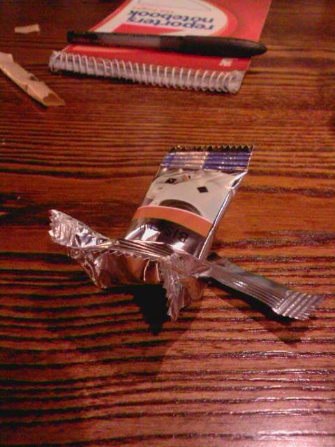 SpleenyDotson's tweet photo. I feel like the fact that my 2013 photo "Discarded biscuit wrapper has had a nasty fall" has never gone viral, thus allowing it to create a meme, is evidence for either the non-existence of God, or proof that he hates nice things. https://t.co/U9t6Wo0N5u