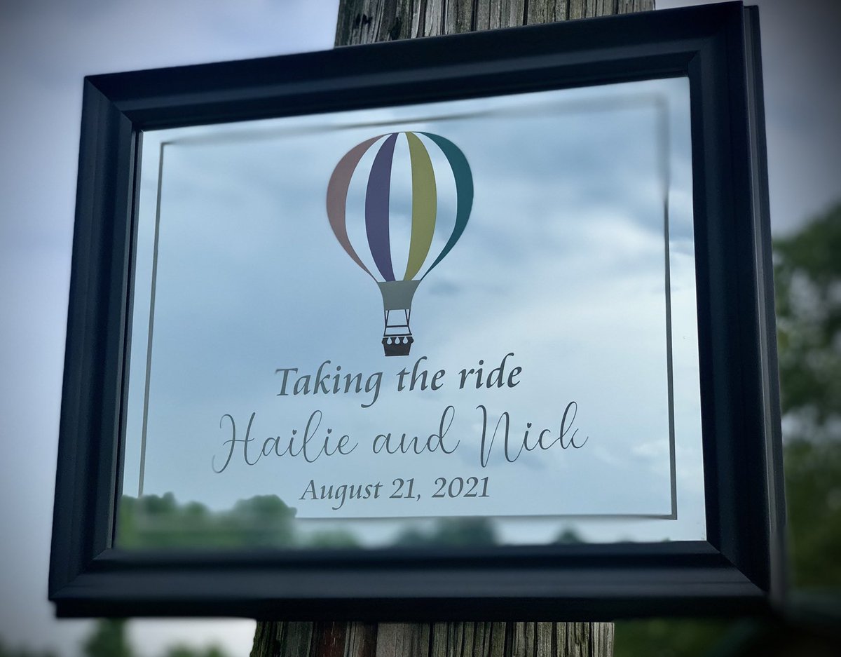 Excited to share this item from my #etsy shop: Custom Hot Air Balloon Mirror|Custom Wedding Mirror|Black Mirror|Personalized Wedding Sign|Custom Engraved Mirror|Hot Air Balloon Sign|11x14 etsy.me/35CKFh3