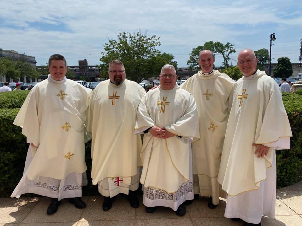 Today <a href="/BishopBarres/">Bishop Barres</a> ordained Michael Lombardi ’21 to the priesthood for <a href="/RVCDiocese/">Diocese of Rockville Centre</a> at Saint Agnes Cathedral in Rockville Centre, NY.
Celebrating with Fr. Michael is Fr. Brian Kiely, PSJS Rector, Fr. Joseph Zwosta, faculty, &amp; a number of PSJS alumni. 🙏
#Catholic #priesthood