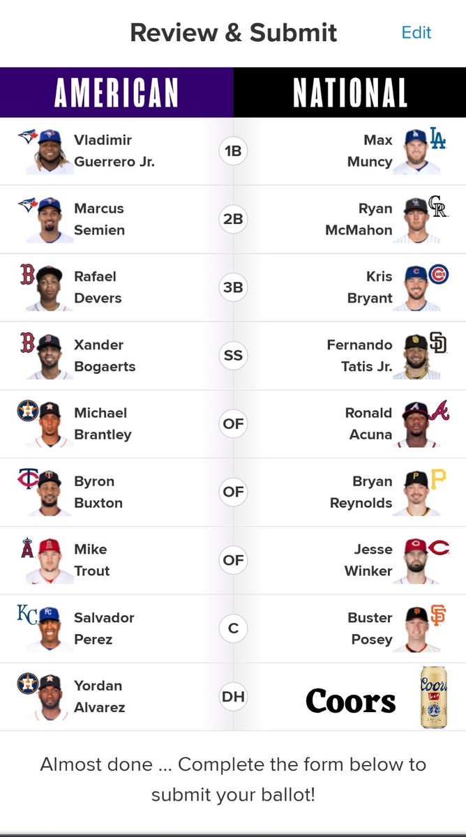 #VoteCoors #MLBAllStar