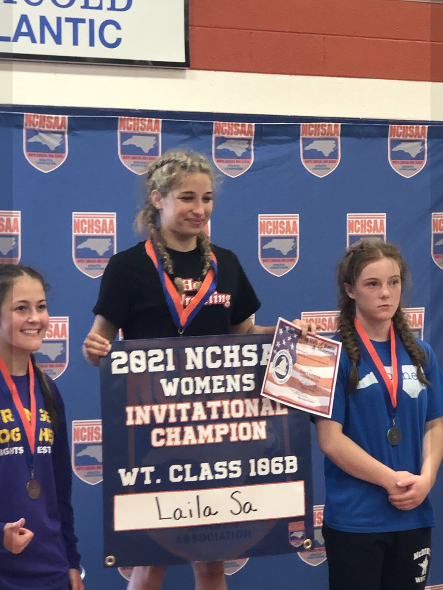 HokeAthletics's tweet photo. Laila Sa is a NCHSAA State Wrestling Champion.  Congratulations https://t.co/z1OCbxK6Oq