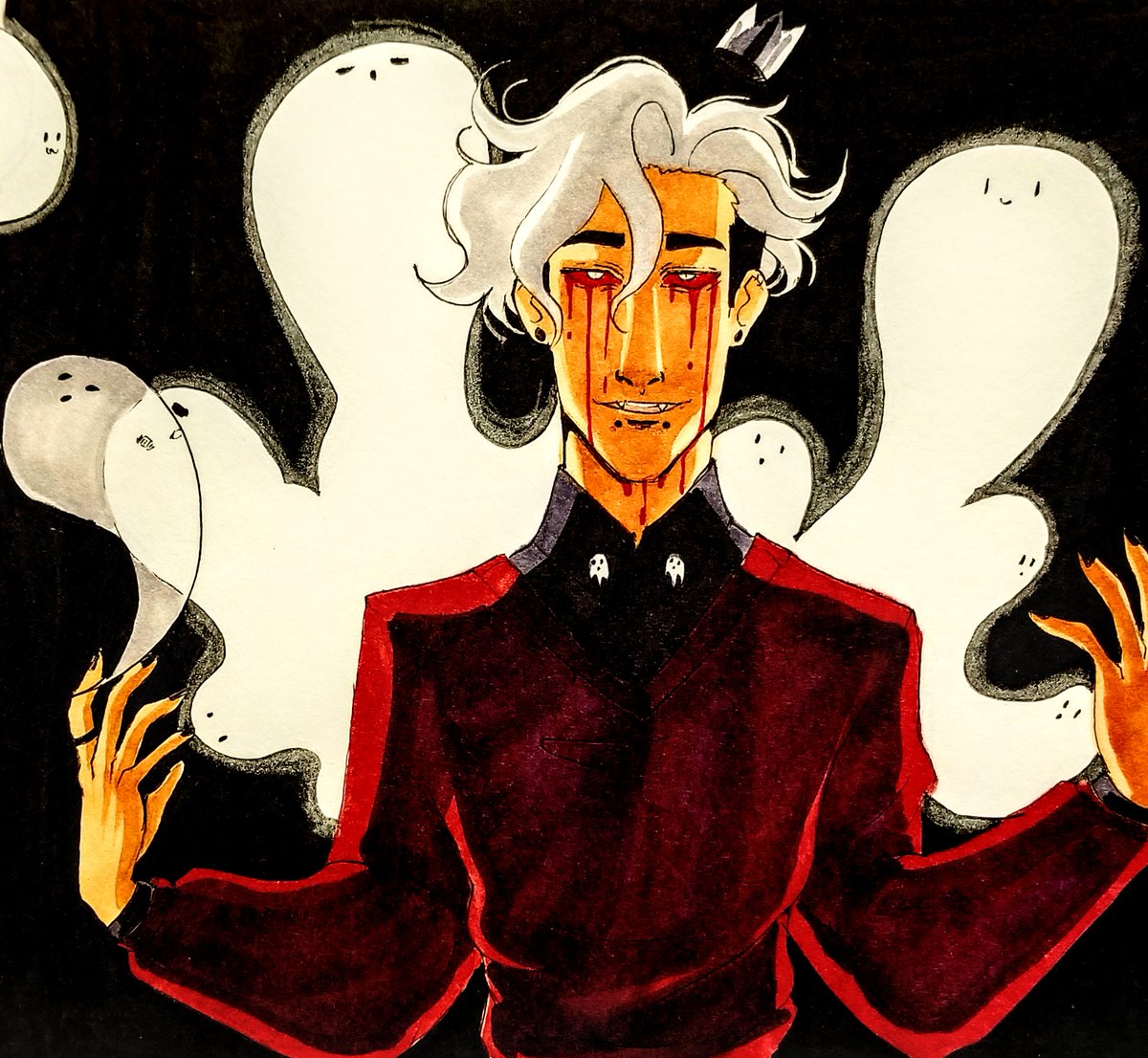 DeenigmaVT's tweet photo. Haven't posted in forever but have some @KirietheGhost fanart!
#GhostKingPortrait https://t.co/kqwlsi6ukY
