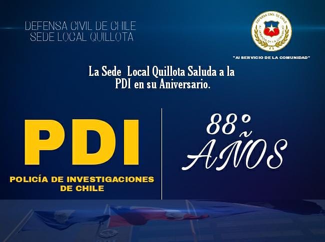 dcquillota's tweet photo. FELICIDADES EN SU ANIVERSARIO N°88. MUCHOS AÑOS MÁS DE VIDA INSTITUCIONAL !!

@PDI_CHILE  @PDI_Valparaiso https://t.co/Dn4si9f8s4