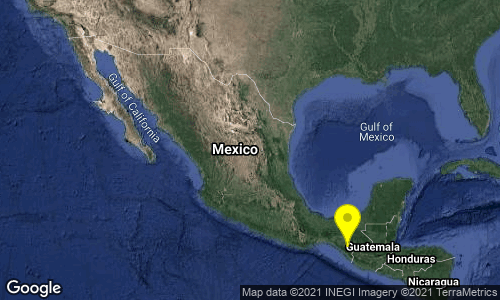 SismologicoMX's tweet photo. SISMO Magnitud 5.4 Loc  49 km al SUR de VENUSTIANO CARRANZA, CHIS 19/06/21 13:57:16 Lat 15.89 Lon -92.57 Pf 227 km https://t.co/uG9JGRe1iZ
