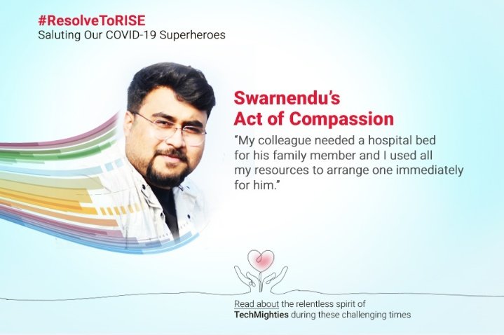 SwarnenduManna2's tweet photo. We stand by each other in this fight against the pandemic. ❤️
This is our #ResolveToRise, together🙏
#TechMAgainstCovid19  @tech_mahindra  @TechMJosh https://t.co/4SQp5jcsII