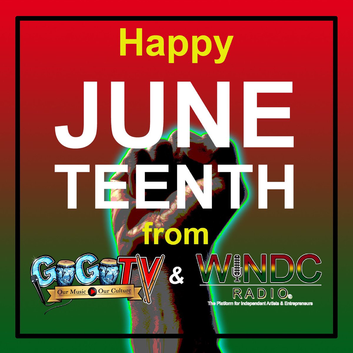 GoGoRadio_TV's tweet photo. #HappyJuneteenth from #GoGoTV @GoGoRadioLIVE & @WINDCRadio https://t.co/DyHPVSkVzP