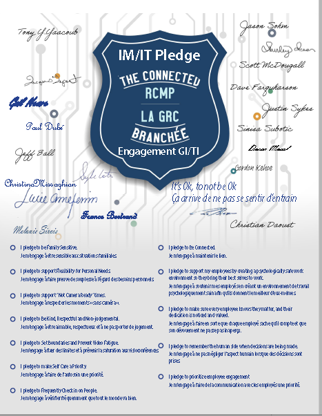 As we close NPSW2021, I wanted to thank all <a href="/rcmpgrcpolice/">RCMP</a>  IM/IT Program employees for their hard work and dedication. As we head into summer, I thought I would like to publicly share my commitment to the IM/IT pledge that has been co-developed by IM/IT employees  #npsw2021