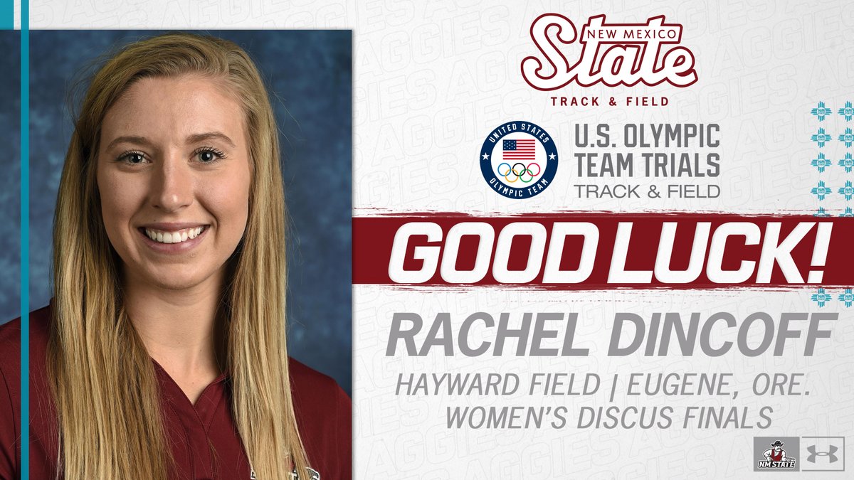 An Aggie in the Olympics? That's the plan.

<a href="/NMStateXCTF/">NM State XC/T&F</a> volunteer assistant coach Rachel Dincoff is in the women's discus throw finals tonight in Eugene! #AggieUp

⏰ | 7:42 p.m. MT
📊 | bit.ly/3wH3StP
📺 | <a href="/NBCSports/">NBC Sports</a> Network (6-8 p.m. MT)
📺 | <a href="/nbc/">NBC Entertainment</a> (8-9 p.m. MT
