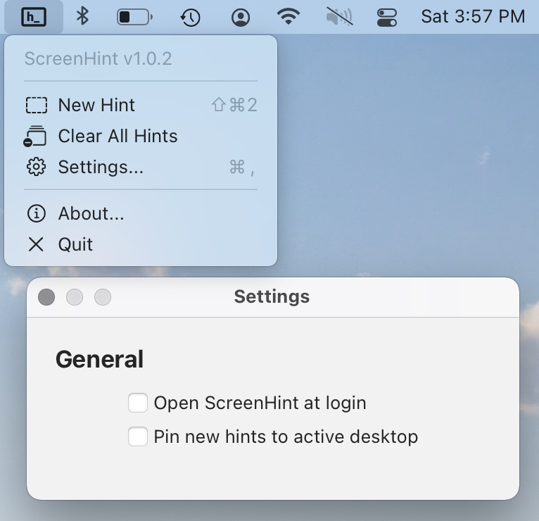 For some reason, icons didn't make it into the last release. They're there now, along with launch-at-login and some visual polishes.

Download it for free: 
apps.apple.com/us/app/screenh…