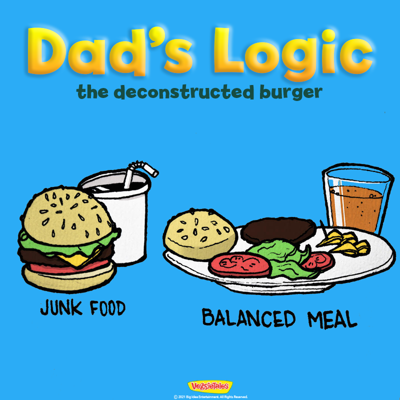 VeggieTales's tweet photo. That moment when mom asks dad to make dinner - #DadsGotThis 🍔 https://t.co/NVMosZ5eAM