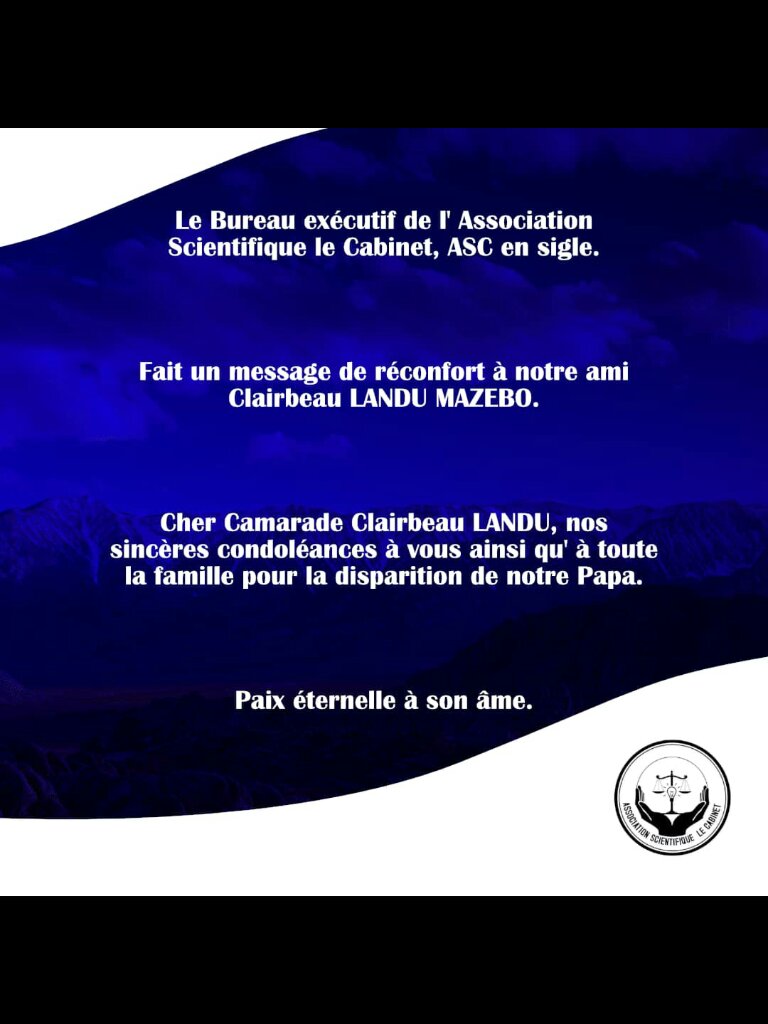 AssociationAsc's tweet photo. Très cher @ClairbeauMazebo vivre est une chanson dont mourir est le refrain. On peut oublier toutes les blessures, pas celle qui rend handicaper à vie. Car, l'absence de l'être aimé, plonge nos ❤ dans une douleur indescriptible.
Tendre et éternel répos à notre Papa!!

Présidence https://t.co/APbLaodBfd