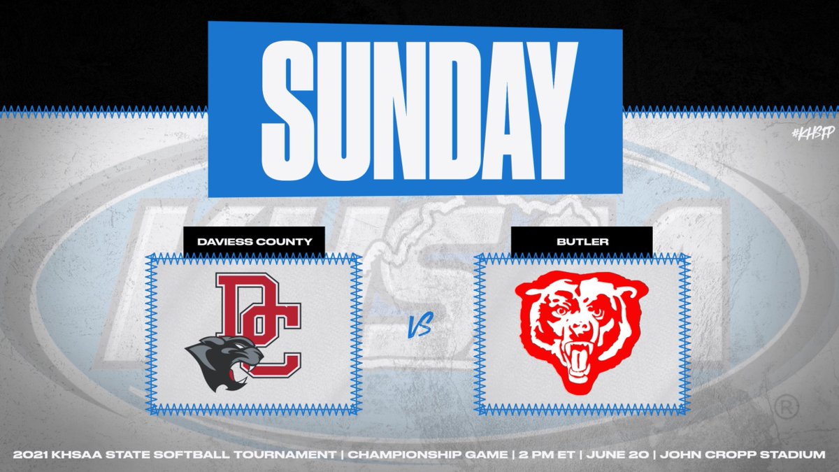KHSAA Main (@khsaa) on Twitter photo STATE SOFTBALL: CHAMPIONSHIP SUNDAY - <a href="/DCHS_Panthers/">DCHS Panthers</a> and <a href="/BTHS_Athletics/">Butler Athletics</a> fans, buy your tickets now at khsaatickets.org
First pitch on Sunday is at 2 pm ET at John Cropp Stadium.
Tickets are digital only, there will be no cash or card sales on site.
#khsfp STATE SOFTBALL: CHAMPIONSHIP SUNDAY - <a href="/DCHS_Panthers/">DCHS Panthers</a> and <a href="/BTHS_Athletics/">Butler Athletics</a> fans, buy your tickets now at khsaatickets.org
First pitch on Sunday is at 2 pm ET at John Cropp Stadium.
Tickets are digital only, there will be no cash or card sales on site.
#khsfp