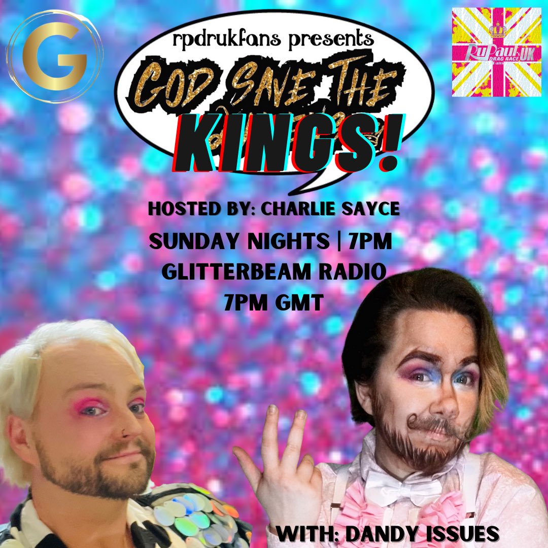 rpdrukfans's tweet photo. This week on our weekly drag show @GSTQshow ๐๐ป
Join @IAmCharlieSayce and #DandyIssues as they discuss his drag inspirations!
Plus! We have all this weeks drag T, our #DragRaceDownUnder ruview and more! Only on @GlitterBeamUK Sunday 7pm ๐๐ป๐
#GodSaveTheKings ๐ https://t.co/ACu5sJVVeq