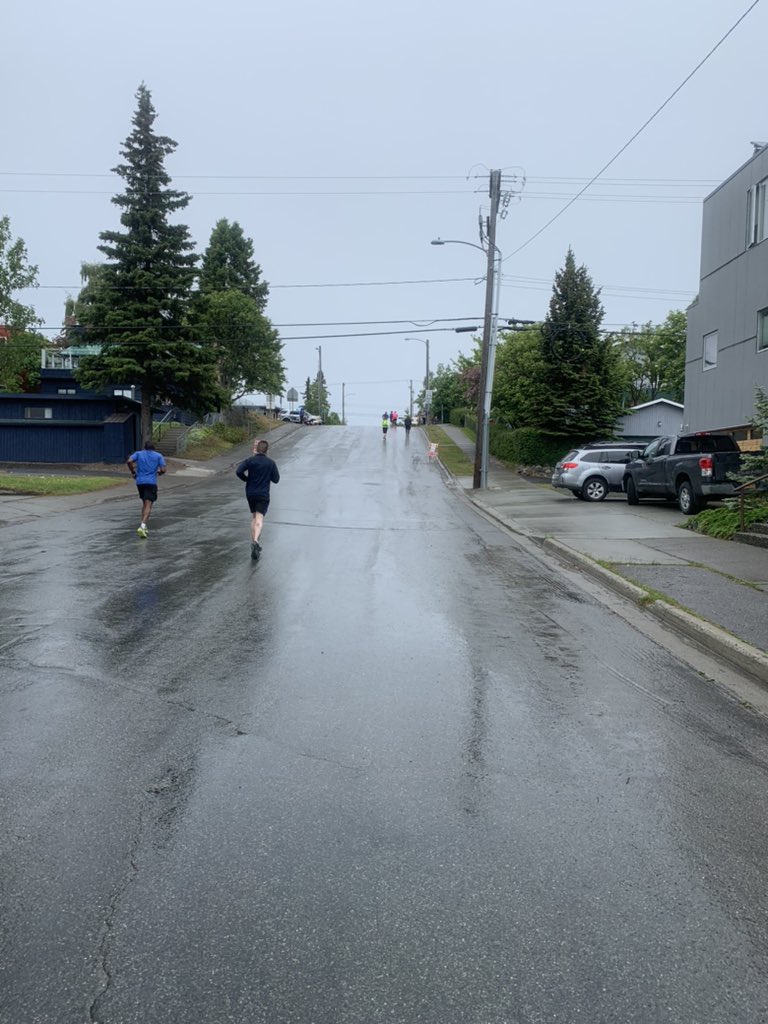makomichael's tweet photo. I may have to take away all my growing James given the sadist put the hill at the finish #RunAlaska #MayorsMarathon https://t.co/SlkpDMObxU