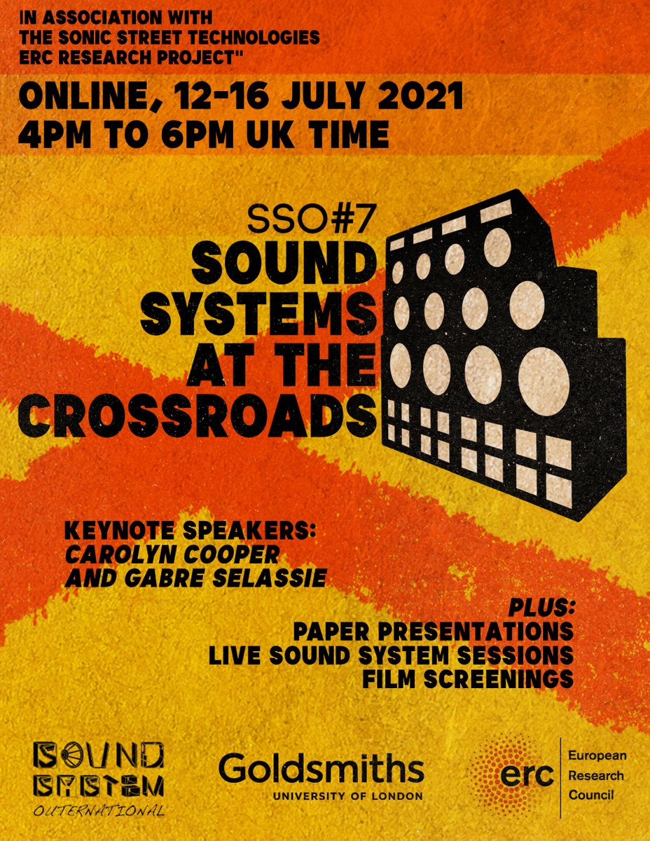 SonicStreetTech's tweet photo. Join us next month for the 7th Sound Systems Outernational Conference. This year's theme, "Sound Systems at the Crossroads" explores how sociopolitical, legal, and economic challenges, urban change and pandemic conditions affect sound system cultures. https://t.co/bo3Dd1XJrw https://t.co/qe6S7e7GFB