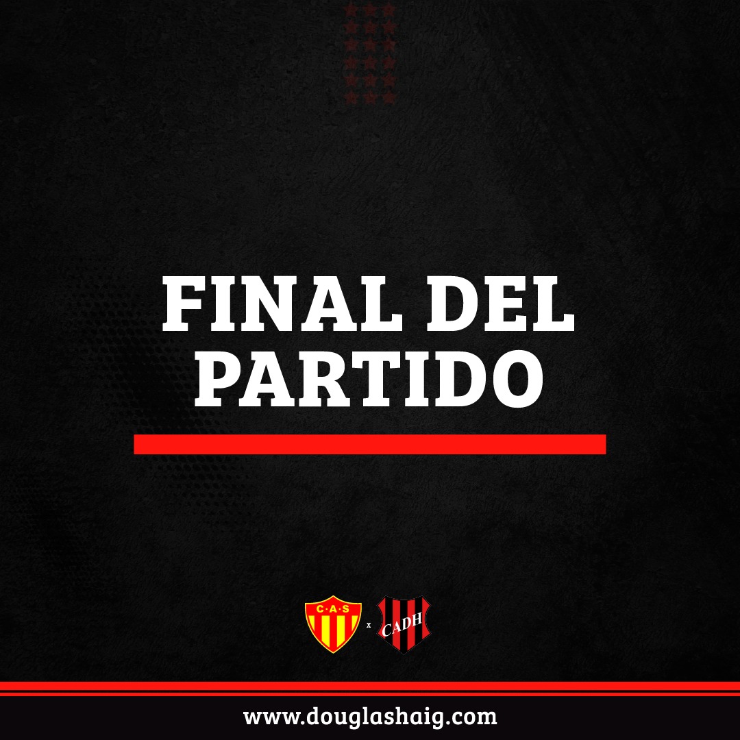 Final del partido.
Con tanto de Durán a los 46 del complemento, Douglas cayó derrotado por 1 a 0 ante Sarmiento de Resistencia.