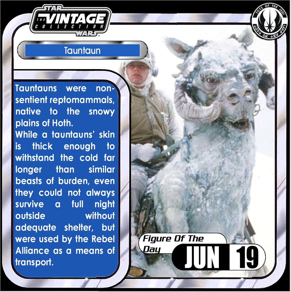 ToysJedi's tweet photo. #ActionFigureOfTheDay #Tauntaun from #TheVintageCollection line. Excellent articulation, sculpting & specific to Luke Skywalker due to the broken tusk, this is the Tauntaun you want. It also comes in beautiful Vintage packaging, so well worth picking up. #DefinitelyDefinitive https://t.co/FLFyyRyvXs