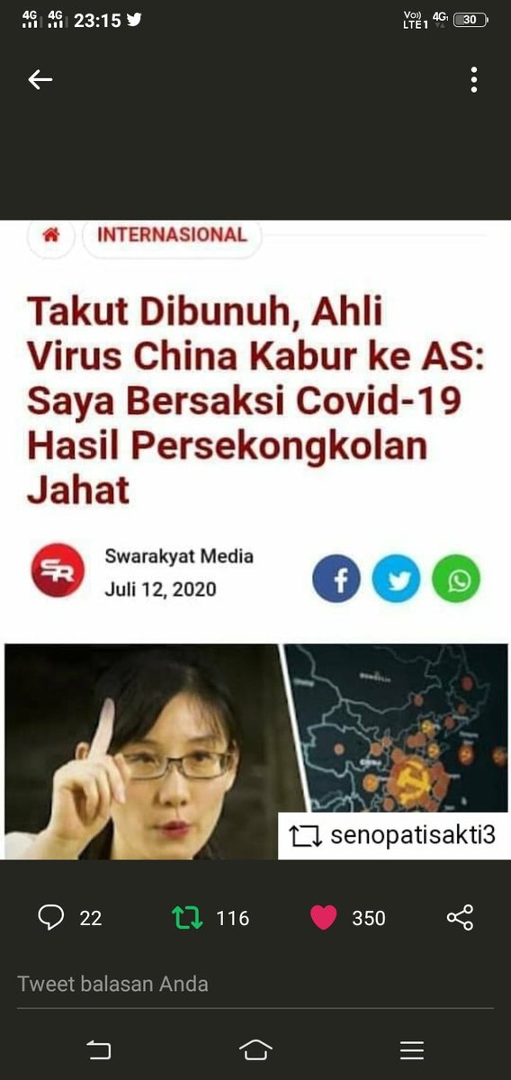 Bahwa Corona itu adalah Proyek Jahat yg dilakukan China memang Sangat Berdasar
Hal ini terbukti dgn adanya salah satu ahli nya melarikan diri dan minta suaka kpd Amerika