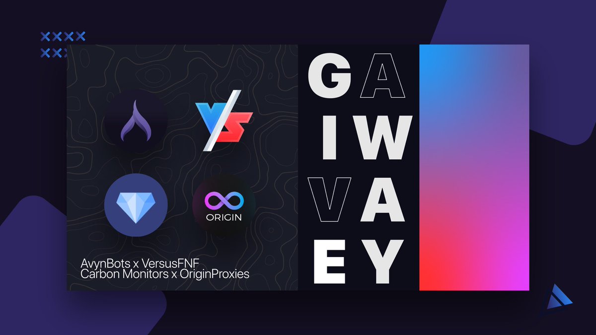 Avyn (@avynbots) on Twitter photo Giveaway Alert! π
48 Hours to Enter! ππ
β’ <a href="/AvynBots/">Avyn</a> Renewal Key
β’ @VersusFnF Monthly Key
β’ <a href="/CarbonMonitors/">Andy</a> Renewal Key
β’ <a href="/OriginProxies/">Origin Proxies</a> 2GB Resi Plan
βοΈ Follow <a href="/AvynBots/">Avyn</a> x @VersusFnF x <a href="/CarbonMonitors/">Andy</a> x <a href="/OriginProxies/">Origin Proxies</a>
π Retweet
π Like Giveaway Alert! π
48 Hours to Enter! ππ
β’ <a href="/AvynBots/">Avyn</a> Renewal Key
β’ @VersusFnF Monthly Key
β’ <a href="/CarbonMonitors/">Andy</a> Renewal Key
β’ <a href="/OriginProxies/">Origin Proxies</a> 2GB Resi Plan
βοΈ Follow <a href="/AvynBots/">Avyn</a> x @VersusFnF x <a href="/CarbonMonitors/">Andy</a> x <a href="/OriginProxies/">Origin Proxies</a>
π Retweet
π Like