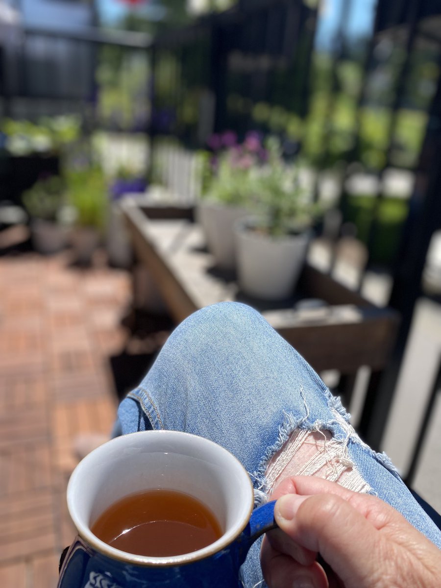 ellen_petersson's tweet photo. Taking time for a cup of tea and some sunshine …last weekend before this school year is over …mixed emotions along with exhaustion #restingforthelastweek #stillsomuchtodo https://t.co/ljFUvx6d5H