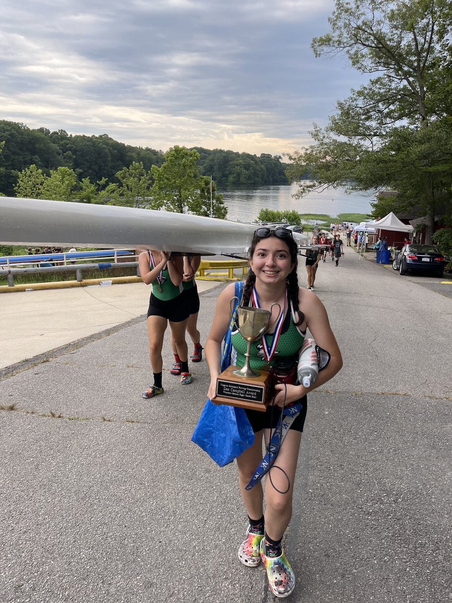 WakeAthletics's tweet image. Why is she carrying that Large Trophy??? That is what you get win you win the State Championship in Crew!!!! Girls Varsity 8 #WarriorStateChamps @wakefieldchief @SunGazetteSpts @APSVirginia @principalWHS @whssuperfans @WHSHappenings @WHS_crew so Proud of You 1st Ever