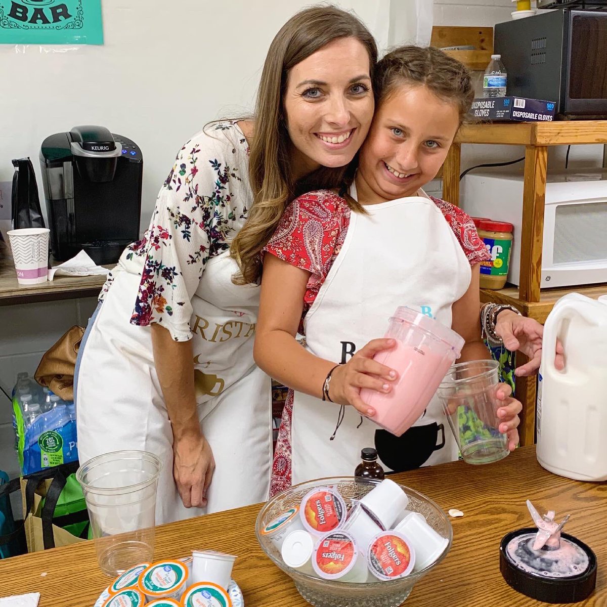 Holly_Ford_'s tweet photo. My girl got to try out her barista management skills for her cousin’s graduation party…she killed it. 💙 She was working her magic like a BOSS.  Happy 8th grade graduation, Carleigh!  We’re proud of you! 🥳🎉👏 https://t.co/Wtqu0FgiNp