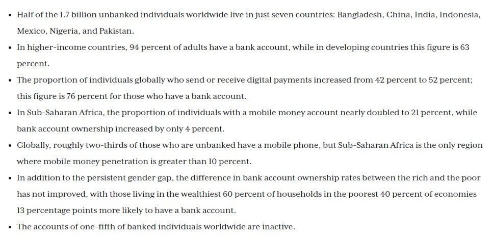Boco_Coin's tweet photo. Here are some facts to demonstrate the problem of the unbanked is a serious challenge for the global economy.
#bococoin #unbanked #DeFi https://t.co/HP7ZU7Ykgn