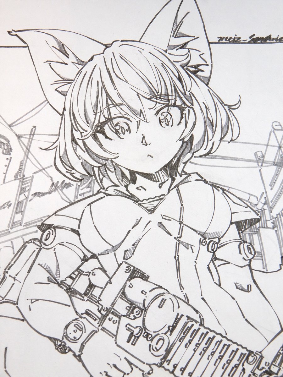 強制交通整理
#線画 #色紙 #狐娘 