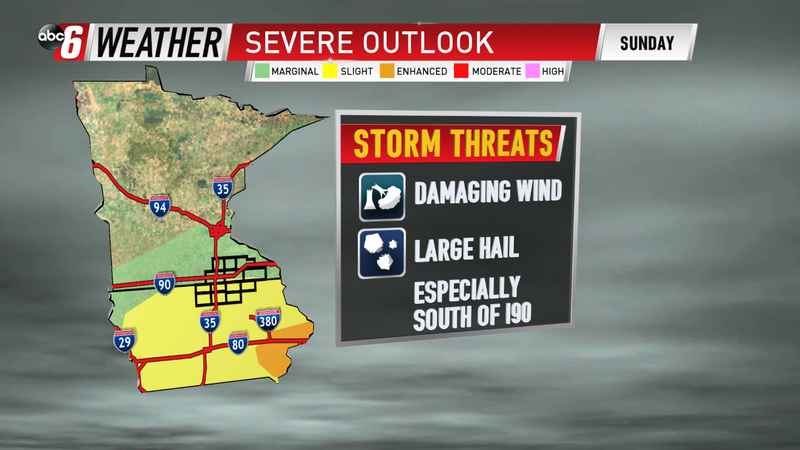 Much needed rainfall is ahead but severe weather is possible Sunday in Southeast Minnesota and Northern Iowa. I'm in tonight and tomorrow helping out at @ABC6Weather with the forecast https://t.co/kW6sPyeuei