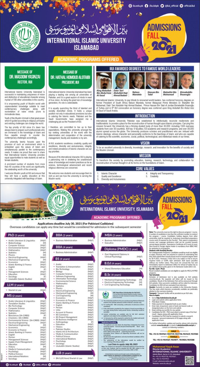 IIUI_OFFICIAL's tweet photo. For admissions
https://t.co/VKxIobT4eC https://t.co/YS3shDKj8h