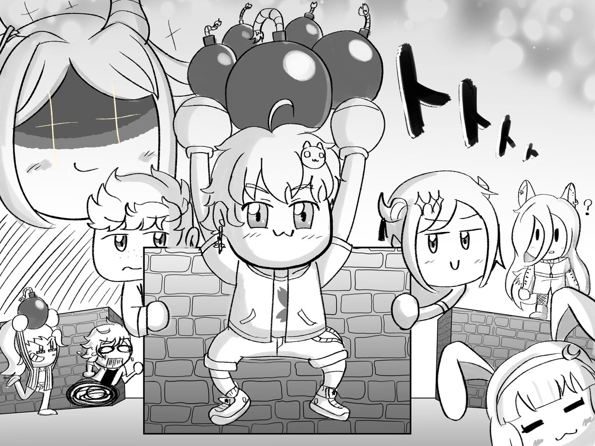 MagicalShonenDy's tweet photo. Hoy jugamos bomberman con los de @TomoLiveEs , @isu_vg @Lani_the_Bunny y @myxopas <3
Y me dieron ganas de hacer un dibujito para el momento uwu
#dybujo #vtuber #art #bluehairedART #TomoDraw #narukimart #ArtOnu #WisterArt #IsuArt #vtuberespañol 
#superbombermanronline https://t.co/ZHLOqRE4UT