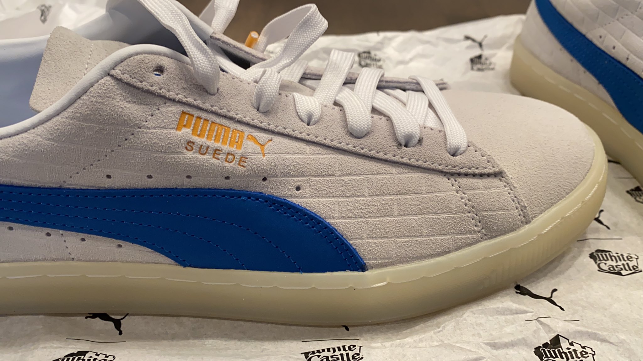 puma suede white castle